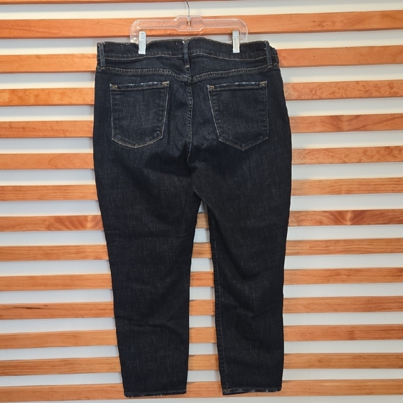 FRAME Le Garçon Crop Jeans Women’s 33 Dark Wash Distressed Boyfriend - Picture 5 of 6